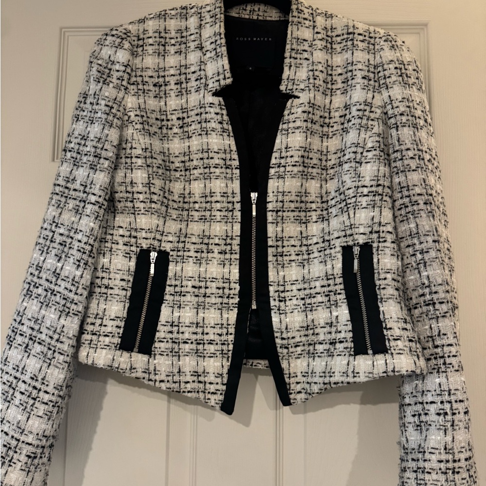 Anne Klein Black and White Blazer Classic Suit Jacket